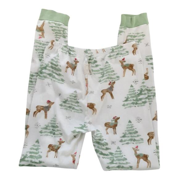 Burts Bees Kids 10 Pajama Set Christmas Reindeer Forest White Organic Cotton - Picture 5 of 12